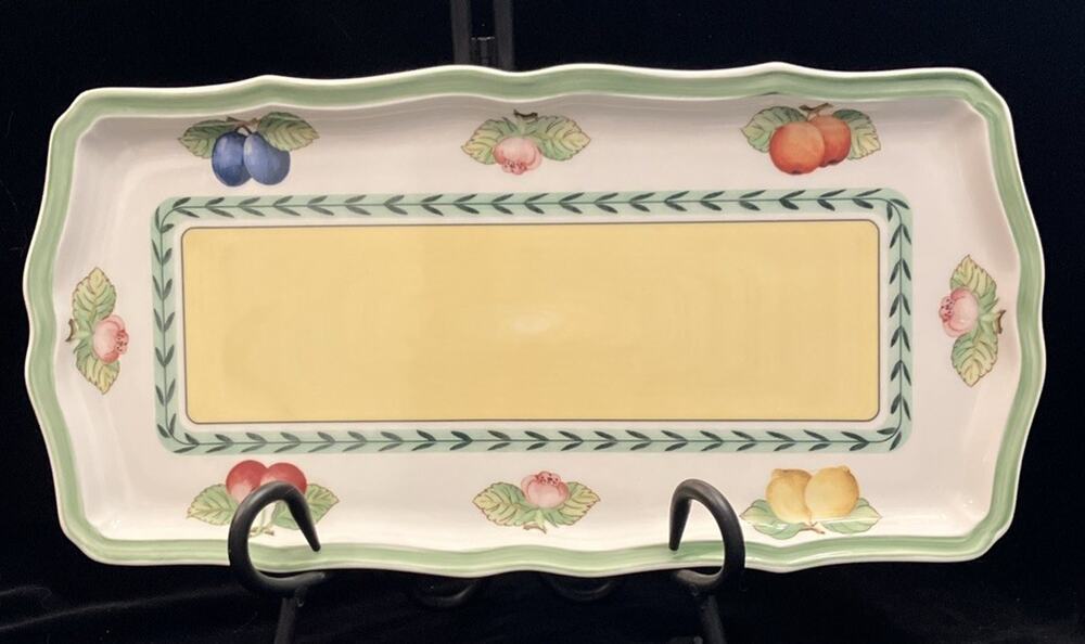 Villeroy & Boch French Graden Serving Tray 7” x 13.5” Beautiful Fleurence